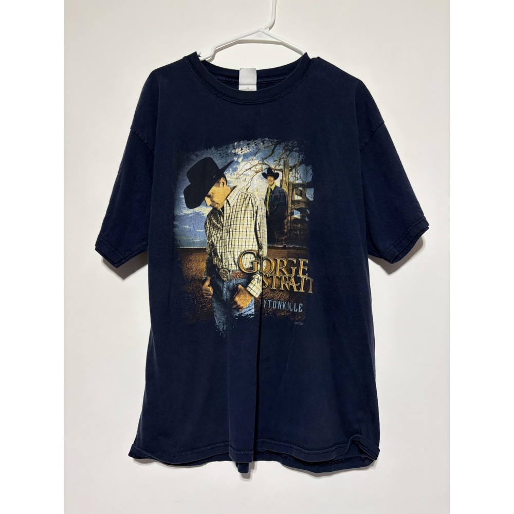 George Strait Shirt Mens XL Blue Honkytonkville Tour Tee Country Music Graphic